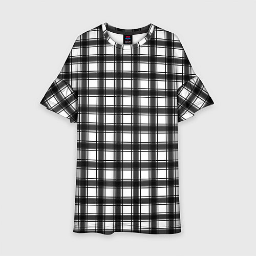 Детское платье Black and white trendy checkered pattern / 3D-принт – фото 1