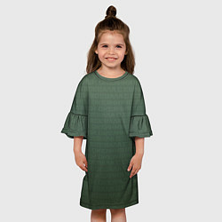 Платье клеш для девочки 1984 узор зелёный градиент, цвет: 3D-принт — фото 2