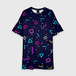 Детское платье Neon geometric shapes