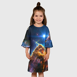 Платье клеш для девочки Бесконечное космическое пространство, цвет: 3D-принт — фото 2