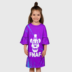 Платье клеш для девочки Пять ночей с фредди - неон, цвет: 3D-принт — фото 2