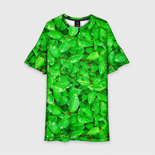 Детское платье Зелёные листья - текстура / 3D-принт – фото 1