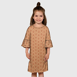 Платье клеш для девочки Плитки кофейного цвета, цвет: 3D-принт — фото 2