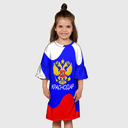Платье клеш для девочки Краснодар - ГЕРБ, цвет: 3D-принт — фото 2