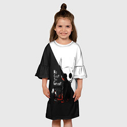 Платье клеш для девочки Hollow Knight черно-белое, цвет: 3D-принт — фото 2