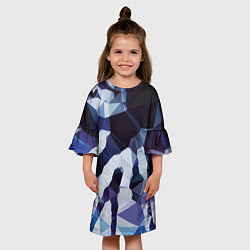 Платье клеш для девочки Лоу Поли Полигоны, цвет: 3D-принт — фото 2