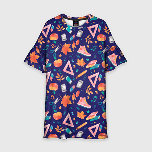 Детское платье Школьные атрибуты / 3D-принт – фото 1