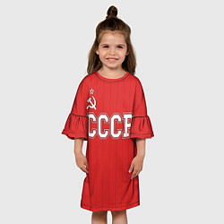 Платье клеш для девочки Союз Советских Социалистических Республик, цвет: 3D-принт — фото 2