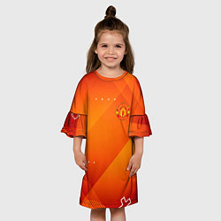 Платье клеш для девочки Manchester united Абстракция спорт, цвет: 3D-принт — фото 2