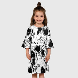 Платье клеш для девочки Пасти акул - паттерн, цвет: 3D-принт — фото 2