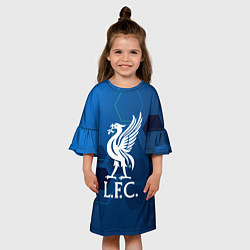 Платье клеш для девочки Liverpool шестиугольники абстракция, цвет: 3D-принт — фото 2
