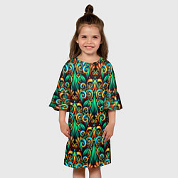 Платье клеш для девочки Объемные яркие узоры, цвет: 3D-принт — фото 2
