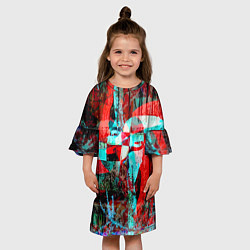 Платье клеш для девочки Авангардная композиция - вертушка, цвет: 3D-принт — фото 2
