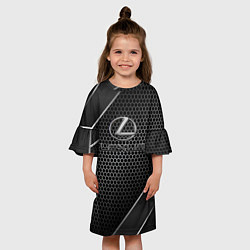 Платье клеш для девочки Lexus Карбон, цвет: 3D-принт — фото 2