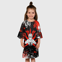 Платье клеш для девочки Макима : Человек-бензопила, цвет: 3D-принт — фото 2