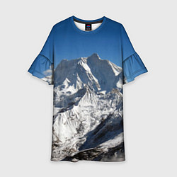 Платье клеш для девочки Канченджанга, Гималаи, 8 586 м, цвет: 3D-принт