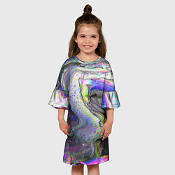 Платье клеш для девочки Ликвид, цвет: 3D-принт — фото 2