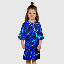 Платье клеш для девочки Удар неоновой молнии, цвет: 3D-принт — фото 2