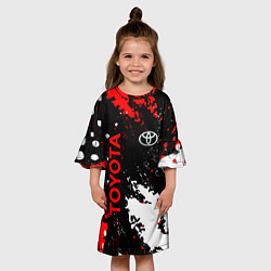 Платье клеш для девочки Toyota - краска, цвет: 3D-принт — фото 2