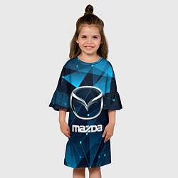 Платье клеш для девочки Mazda - абстракция, цвет: 3D-принт — фото 2