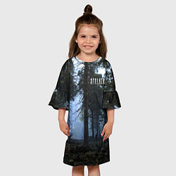 Платье клеш для девочки STALKER Лес и РЛС Дуга, цвет: 3D-принт — фото 2