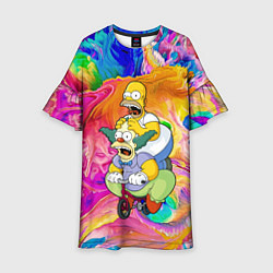 Детское платье Гомер Симпсон и клоун Красти едут на детском велос