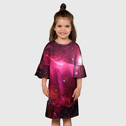 Платье клеш для девочки Рубиновая туманность, цвет: 3D-принт — фото 2