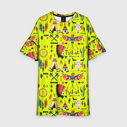 Платье клеш для девочки National indian items, цвет: 3D-принт