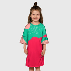 Платье клеш для девочки Красочные пятна - абстракция, цвет: 3D-принт — фото 2