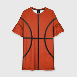 Платье клеш для девочки Стандартный баскетбольный мяч, цвет: 3D-принт