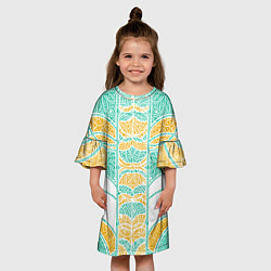 Платье клеш для девочки Абстракция плетение, цвет: 3D-принт — фото 2