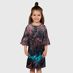 Платье клеш для девочки Красочные растекания, цвет: 3D-принт — фото 2