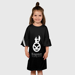 Платье клеш для девочки Kingsman logo, цвет: 3D-принт — фото 2