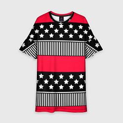 Детское платье Red and black pattern with stripes and stars