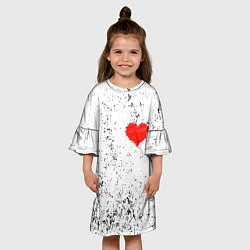 Платье клеш для девочки Сердце карандашом, цвет: 3D-принт — фото 2