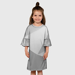 Платье клеш для девочки Геометрические серые фигуры, цвет: 3D-принт — фото 2