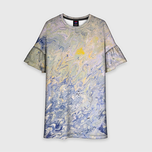 Детское платье Абстрактное множество мазков серой краски / 3D-принт – фото 1