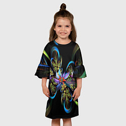 Платье клеш для девочки Необычный абстрактный узор, цвет: 3D-принт — фото 2