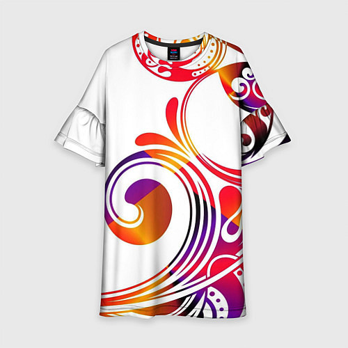 Детское платье Узор на белом фоне / 3D-принт – фото 1