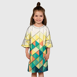 Платье клеш для девочки Мозаичный градиент, цвет: 3D-принт — фото 2