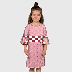 Платье клеш для девочки Кимоно Незуко, цвет: 3D-принт — фото 2