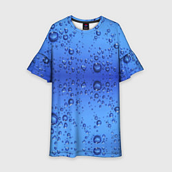 Платье клеш для девочки Капли воды - текстура, цвет: 3D-принт