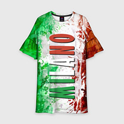 Платье клеш для девочки Флаг Италии - кляксы, цвет: 3D-принт