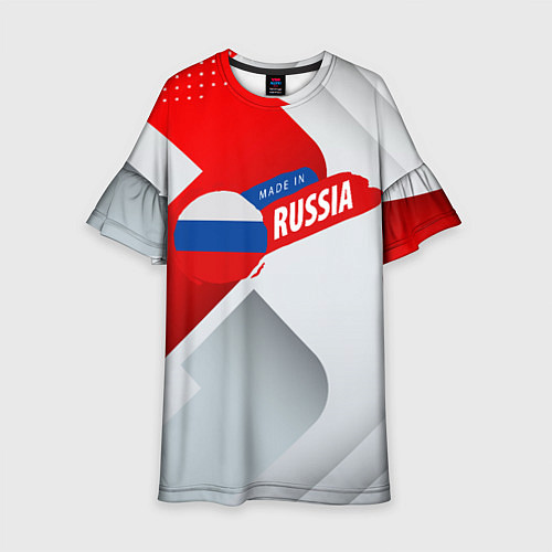 Детское платье Welcome to Russia red & white / 3D-принт – фото 1