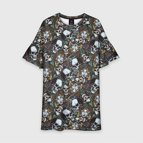 Детское платье Череп и женщина / 3D-принт – фото 1