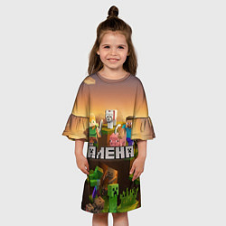 Платье клеш для девочки Алена Minecraft, цвет: 3D-принт — фото 2