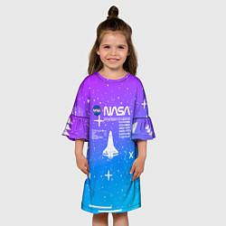 Платье клеш для девочки Nasa фигурки, цвет: 3D-принт — фото 2