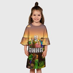 Платье клеш для девочки Анна Minecraft, цвет: 3D-принт — фото 2