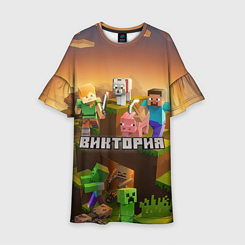 Детское платье Виктория Minecraft / 3D-принт – фото 1