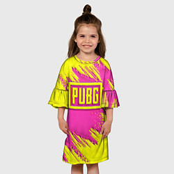 Платье клеш для девочки PUBG yellow, цвет: 3D-принт — фото 2
